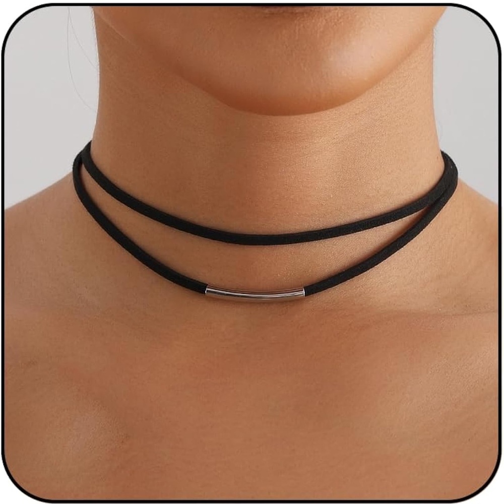 Chic Nation Black Double Strand Choker Necklace